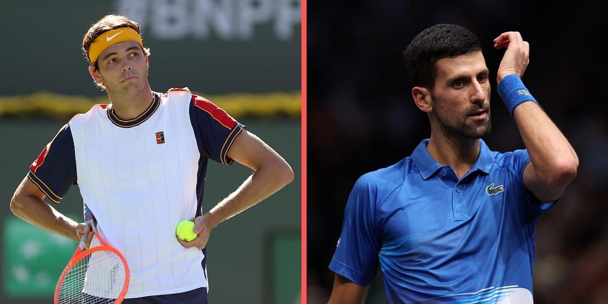 Taylor Fritz [left] lamented the crowd interference during his loss to Novak Djokovic at the ATP Finals.