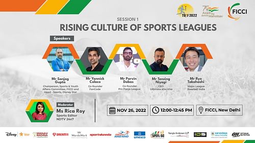 Session 1: Rising Culture of Sports Leagues (Image via FICCI TURF 2022) 