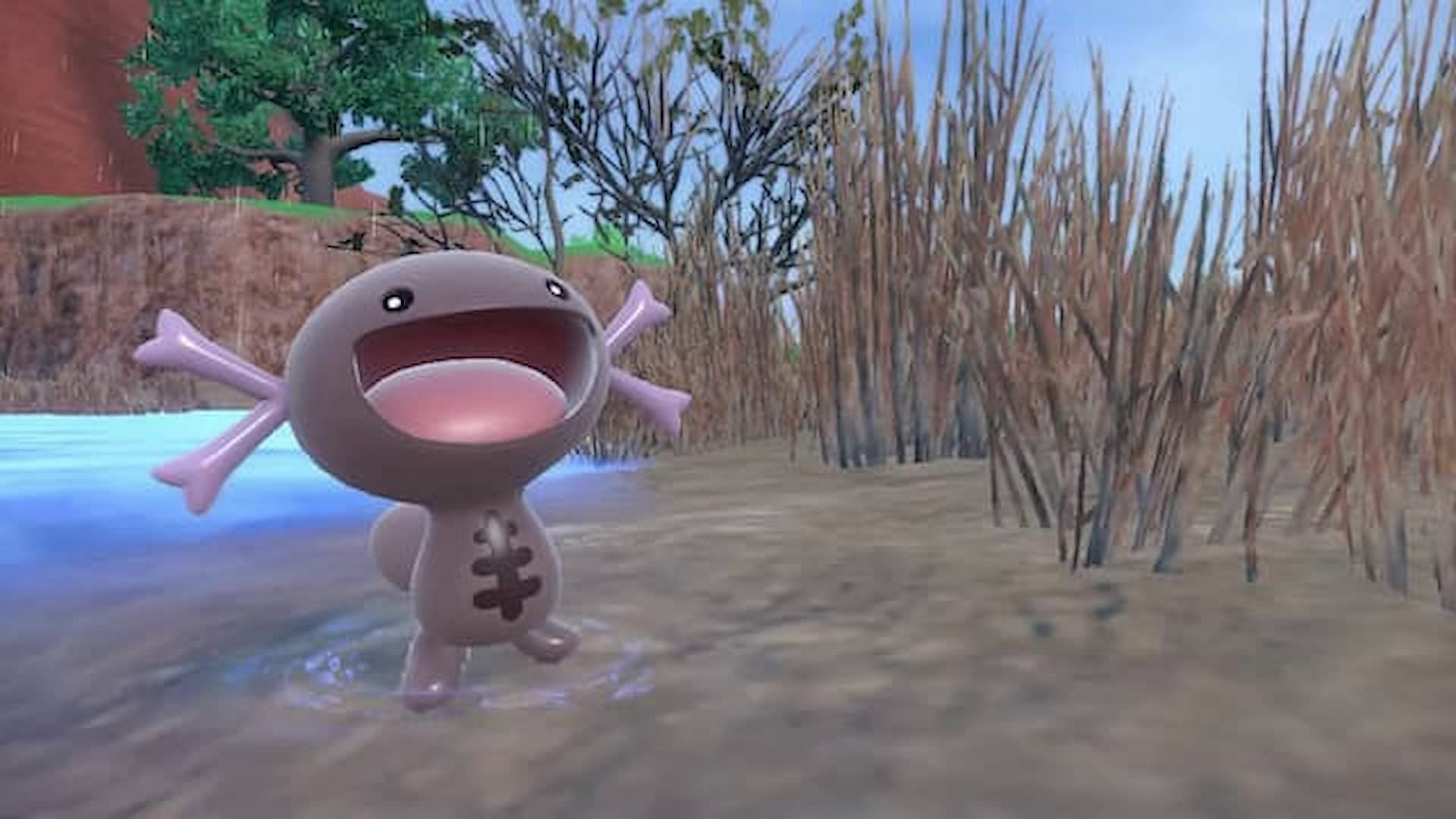 Cute Paldean Wopper in the wild in Pokemon Scarlet and Violet (Image via The Pokemon Company)