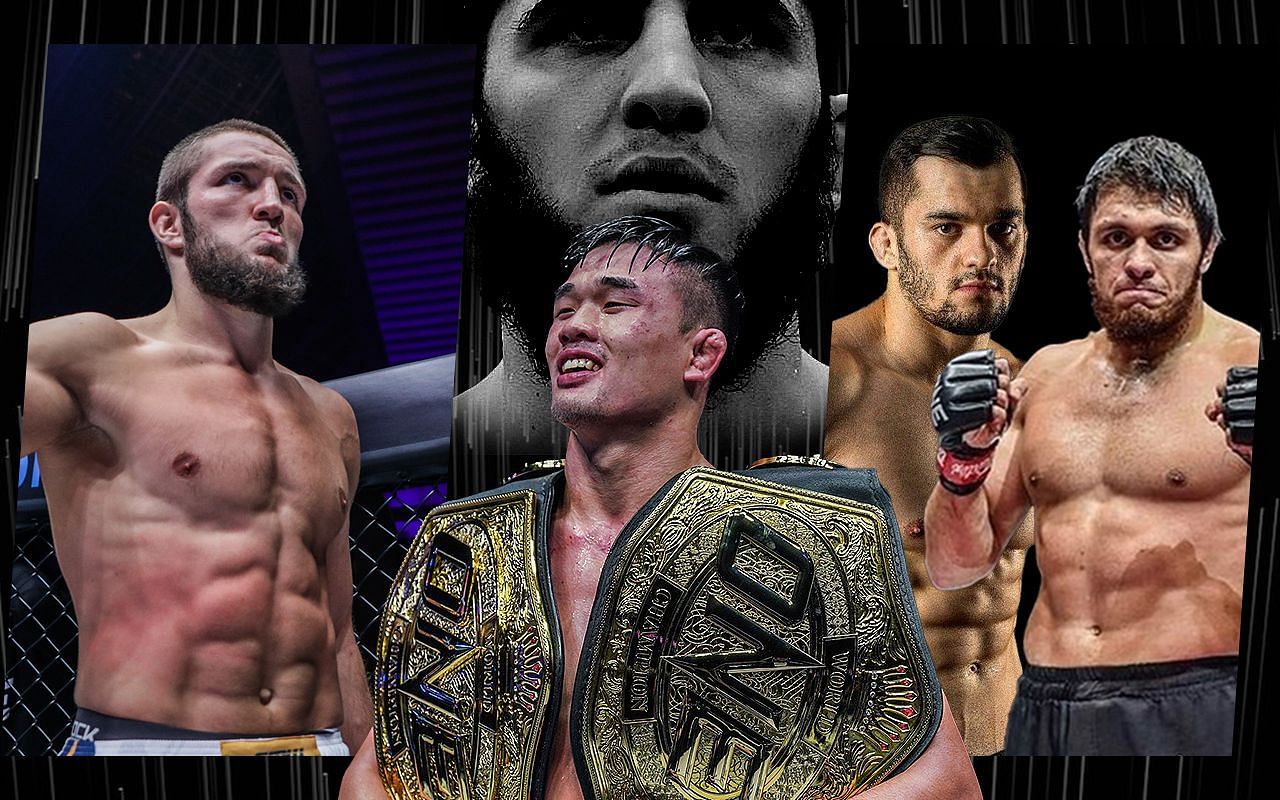 (From left to right) Saygid Izagakhmaev, Christian Lee, Roberto Soldic, Murad Ramazanov. Islam Makhachev (background). 