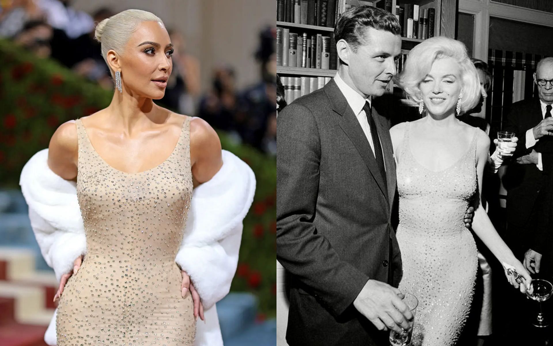 Kim wore the Marilyn Monroe dress in Met 2022 (Images via GC Images and Shutterstock)