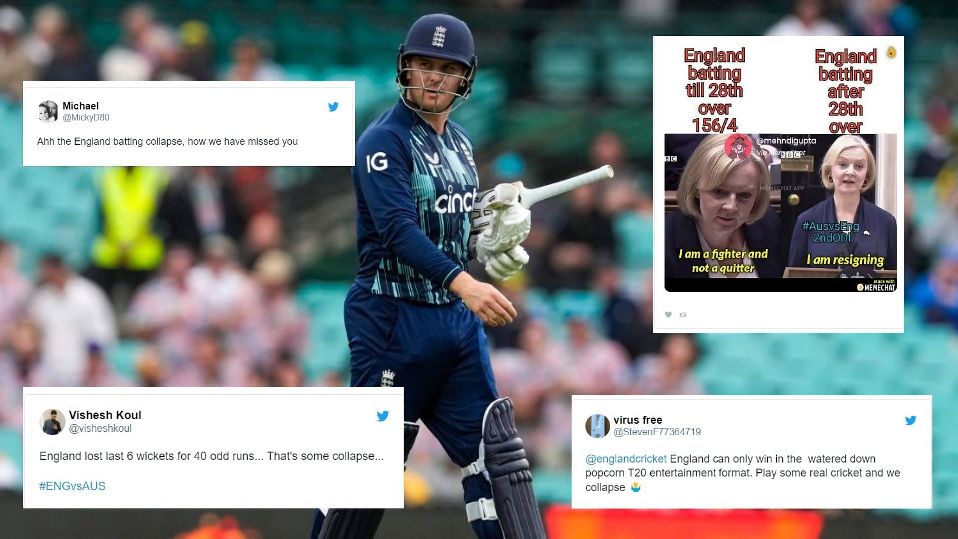 &quot;Death. Taxes. An England batting collapse in Australia&quot; - Twitter reacts as the visitors stumble to a 72-run loss to concede series 