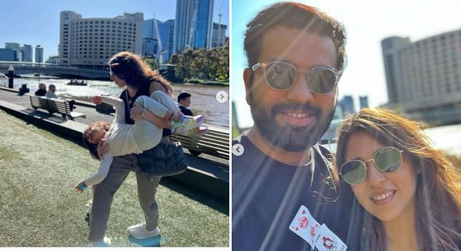 T20 World Cup 2022: [Picture] Rohit Sharma enjoys quality time with wife Ritika and daughter Samaira ahead of semifinals