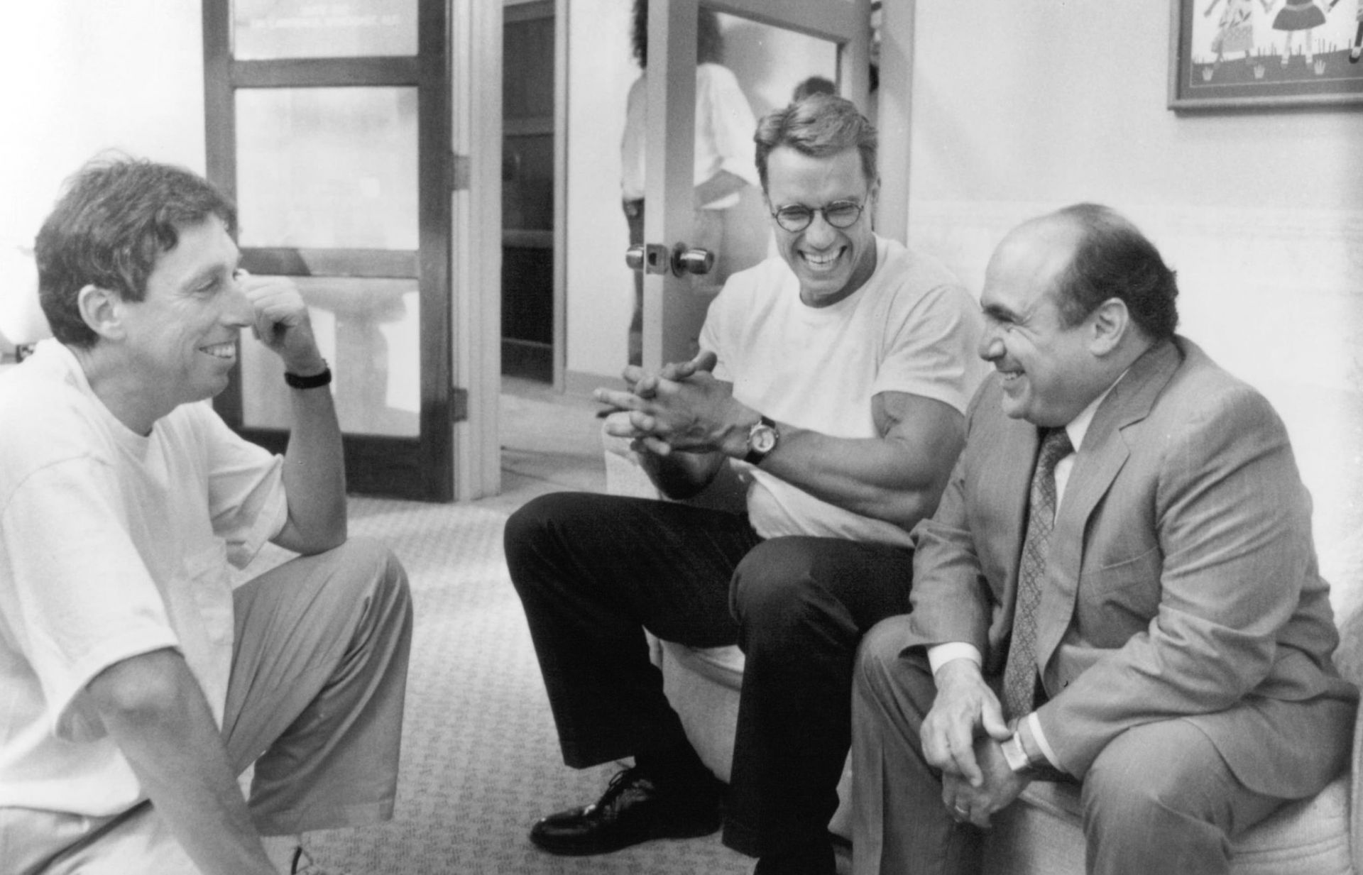 Arnold Schwarzenegger, Danny DeVito and Ivan Reitman (Image via IMDb)