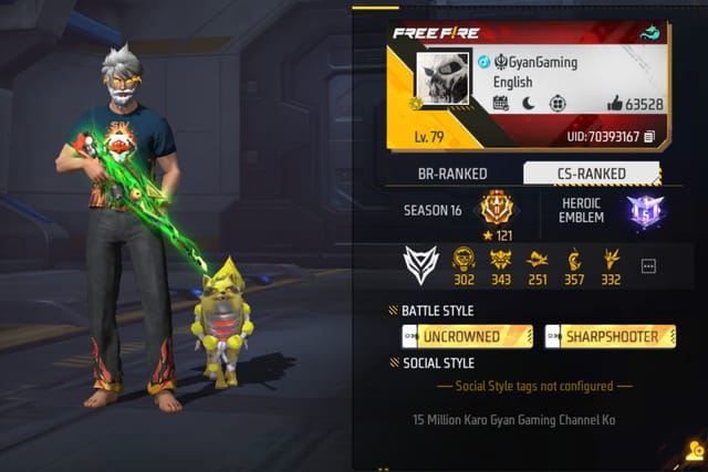 What is Gyan Gaming's Free Fire ID? Stats, headshots, rank, YouTube ...