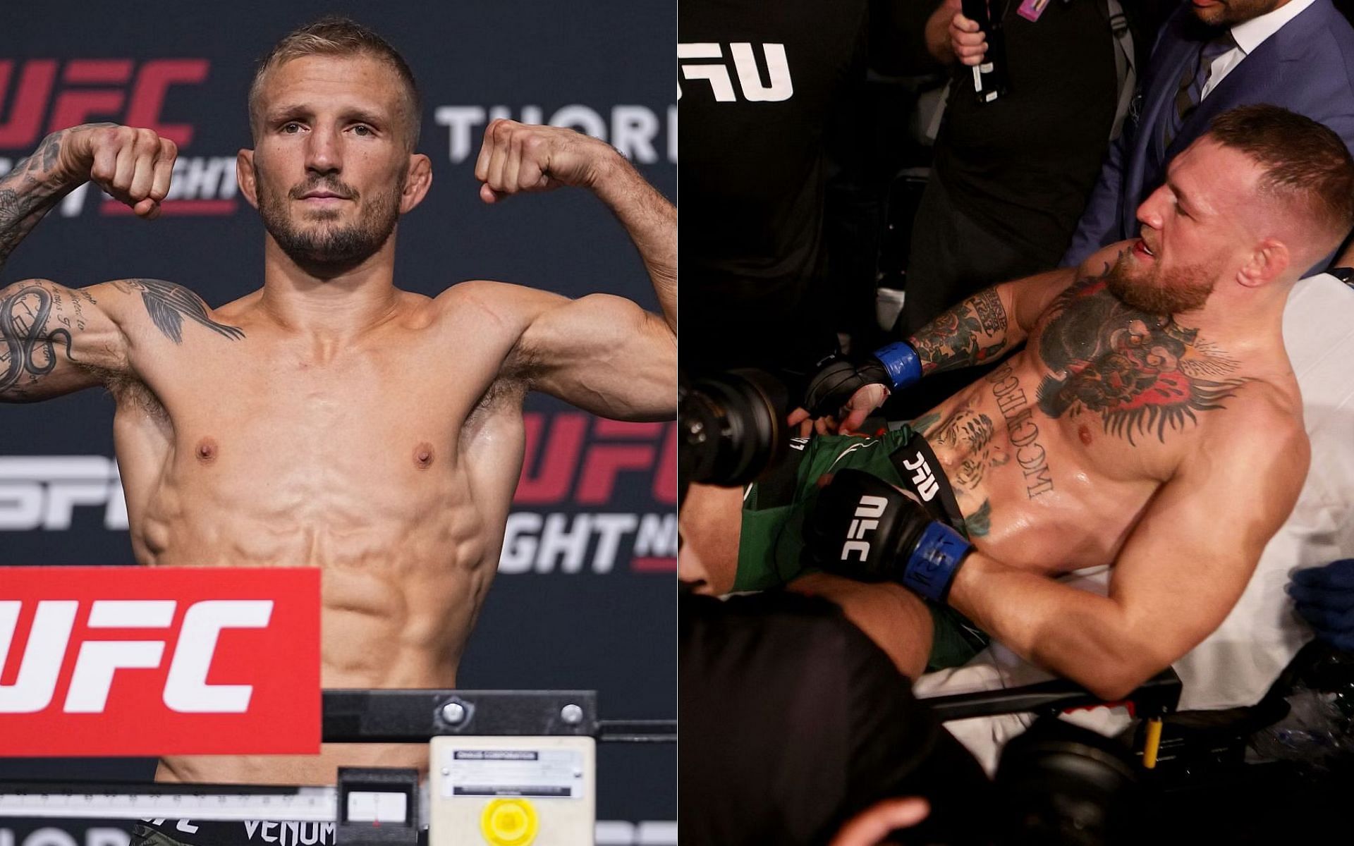T.J. Dillashaw (left) and Conor McGregor (right)