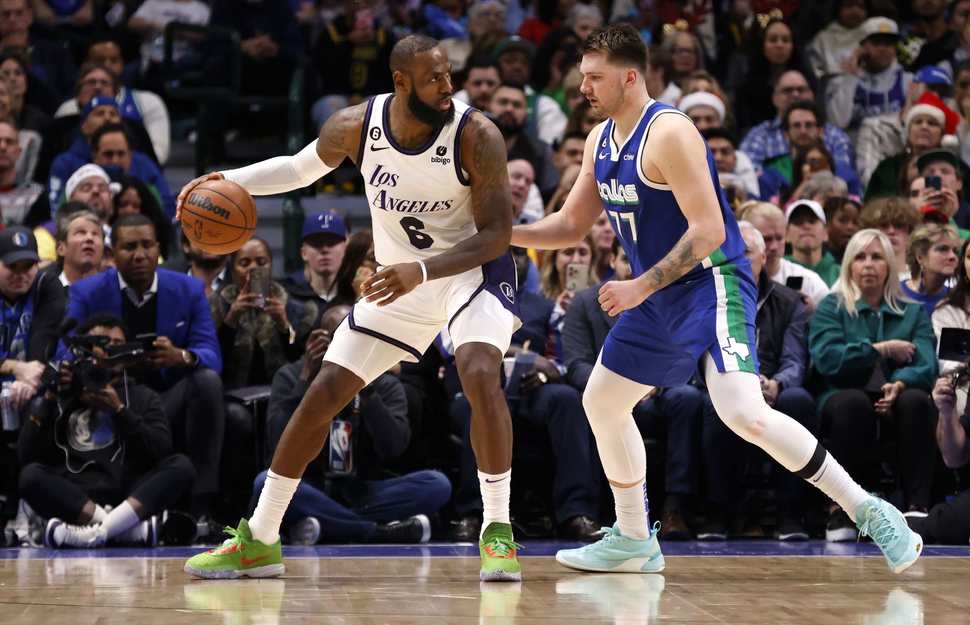 NBA stars LeBron James and Luka Doncic