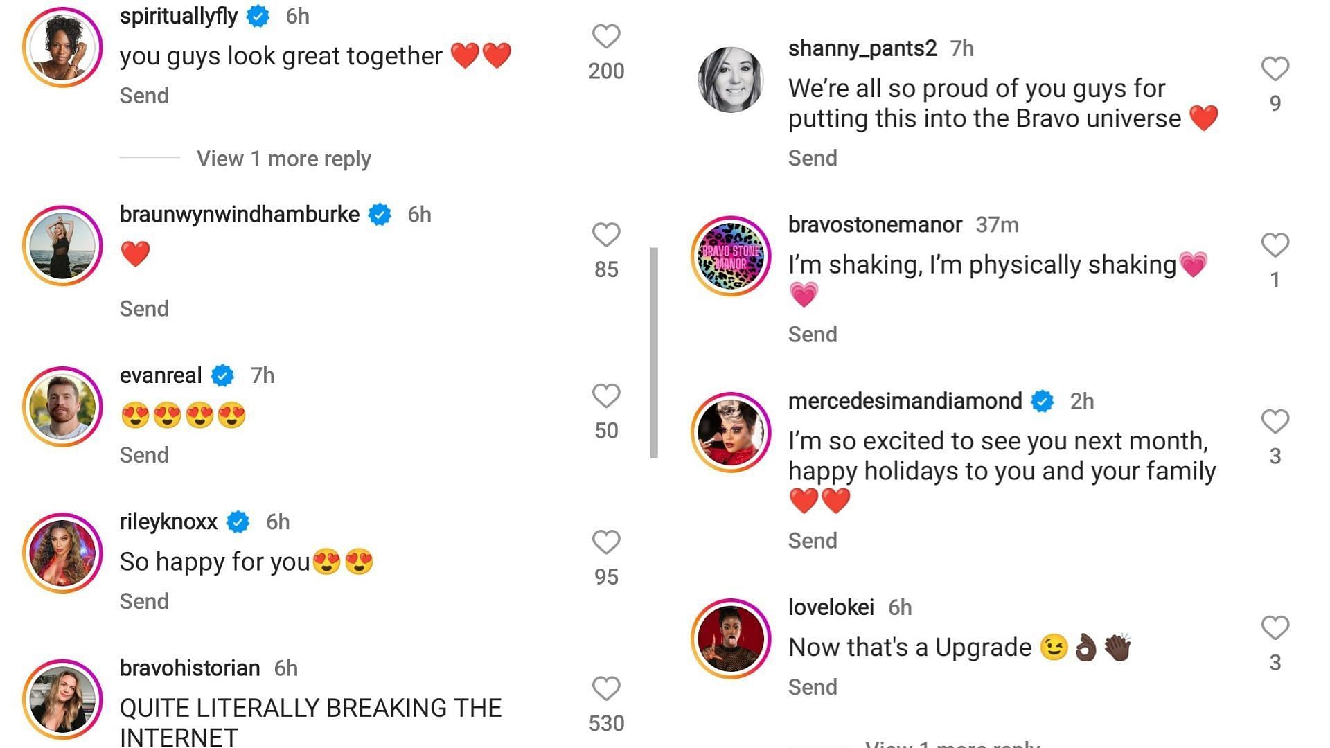 Fans and TV personalities comment on Ashley and Luke&#039;s picture (Screenshot from ashleyboalchdarby/Instagram)