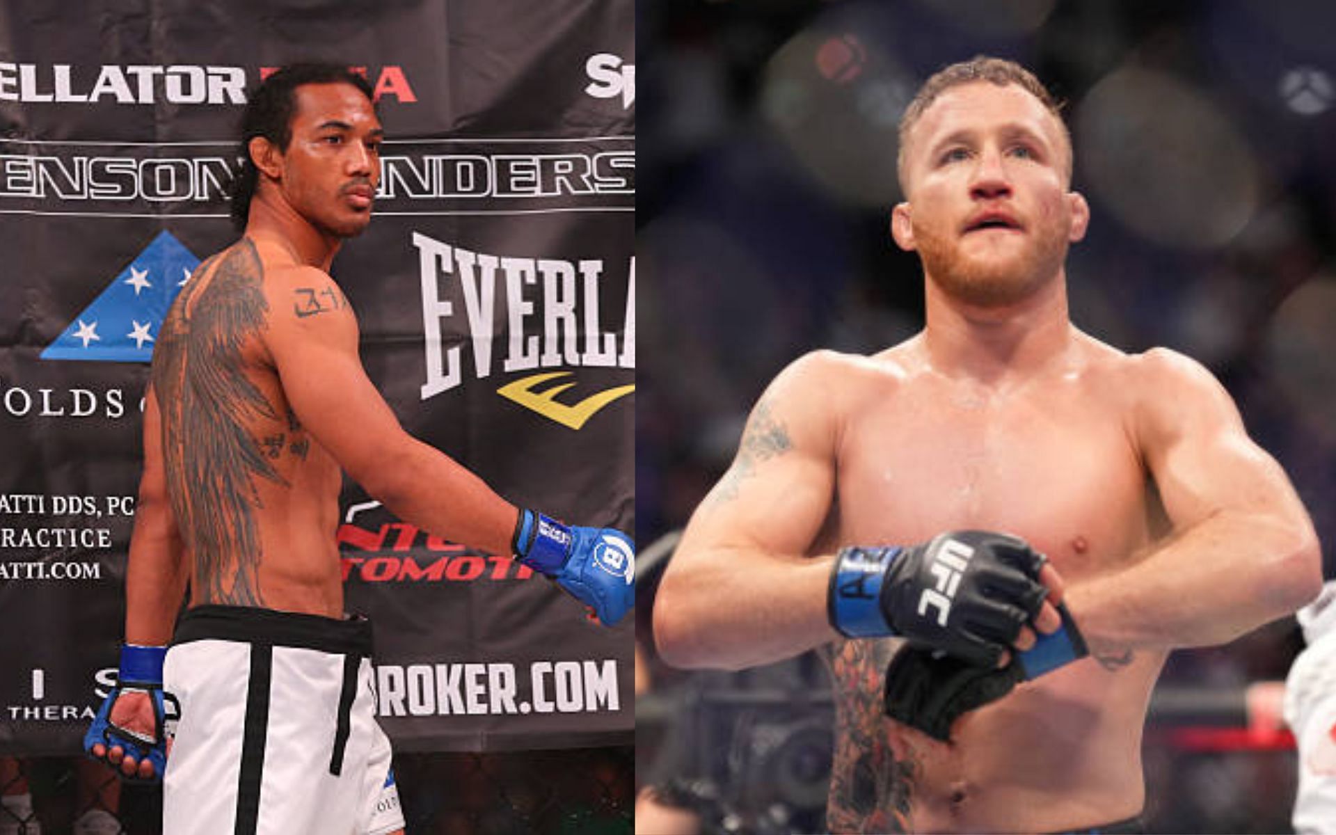 Bellator MMA fighter Benson Henderson (left) and UFC fighter Justin Gaethje (right)