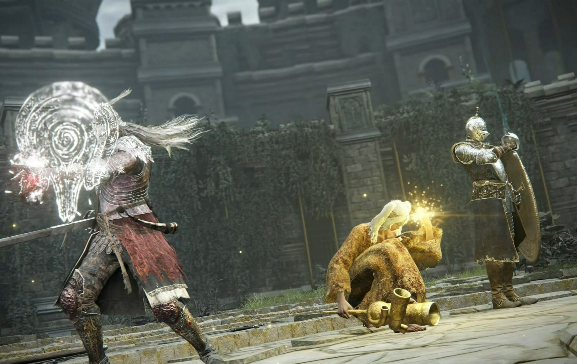 Teaming up with friends in Elden Ring&rsquo;s Colosseum (Image via Elden Ring)