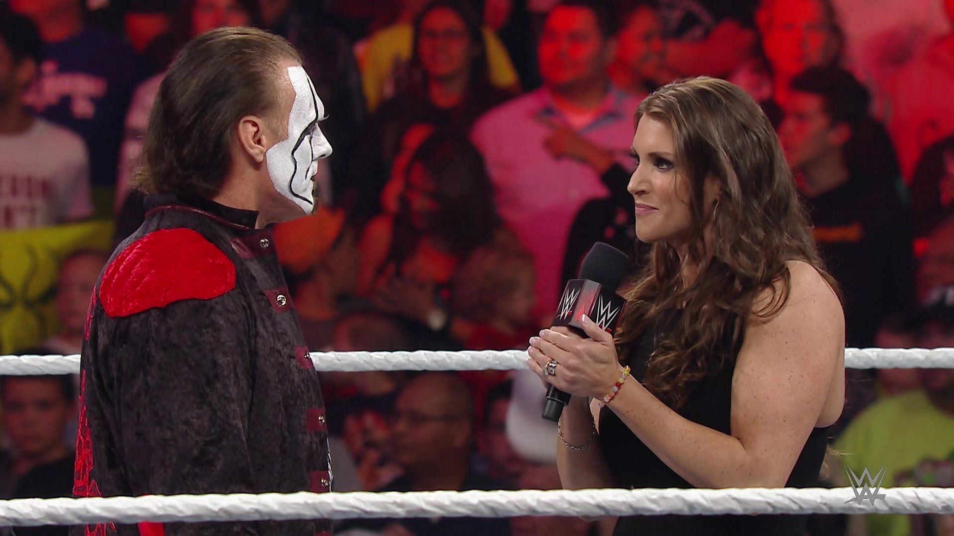 Sting in WWE with Stephanie McMahon