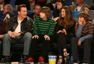 Arnold with his family at the NBA All-Star Saturday Night Celebrities & Performances 2008