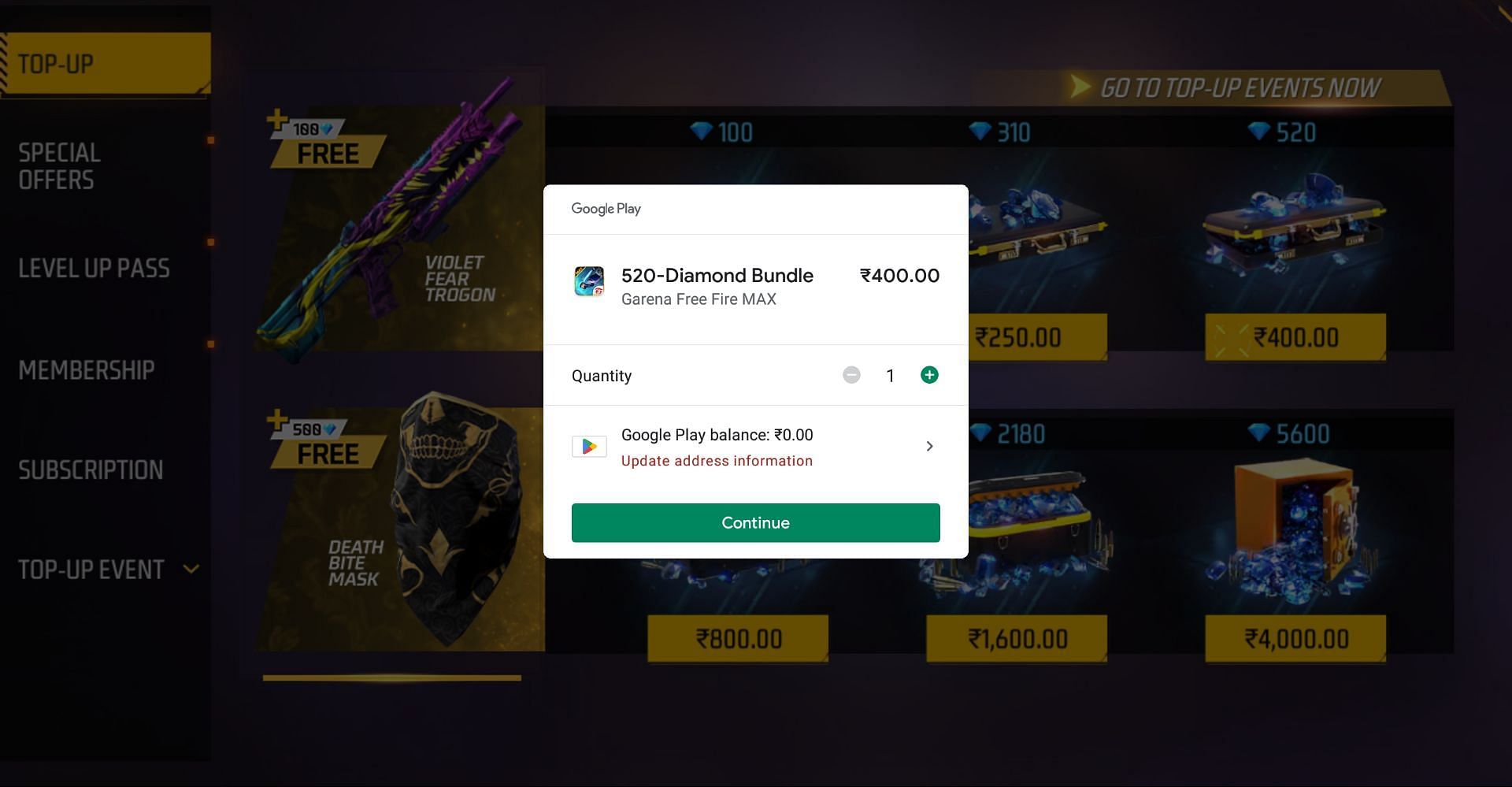 Complete the purchase by utilizing the required payment method (Image via Garena)