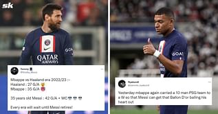 "Mbappe is a GOAT already", "Can't function without Messi" - Twitter explodes as Kylian Mbappe scores 96th-minute winner for 10-man PSG