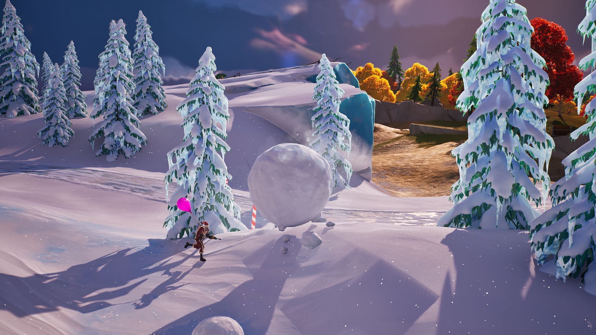 Stay still inside the giant snowball (Image via Epic Games/Fortnite)