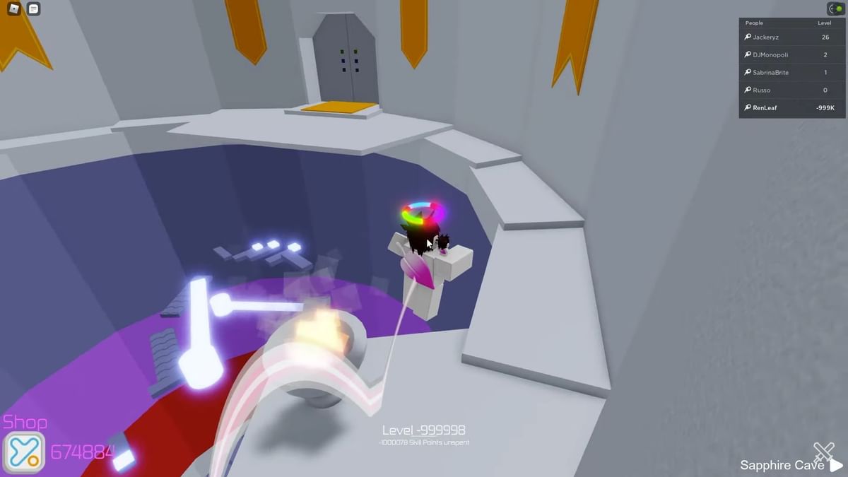 PinkLeaf vs Jackeryz playing Roblox Tower of Hell in RB Battles Season