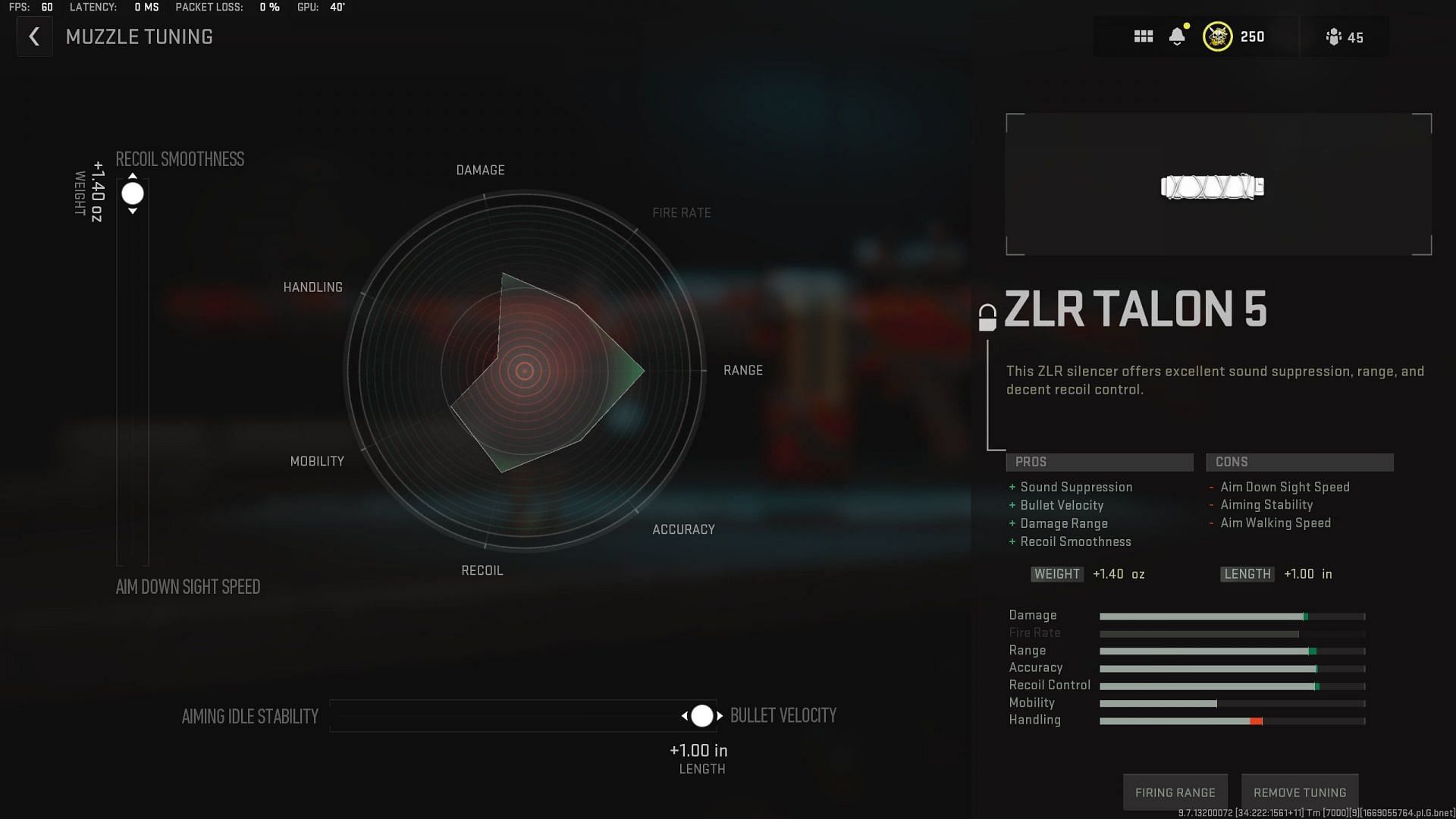 ZLR Talon 5 Muzzle Tuning in Warzone 2 (Image via Twitter/@warsZ)
