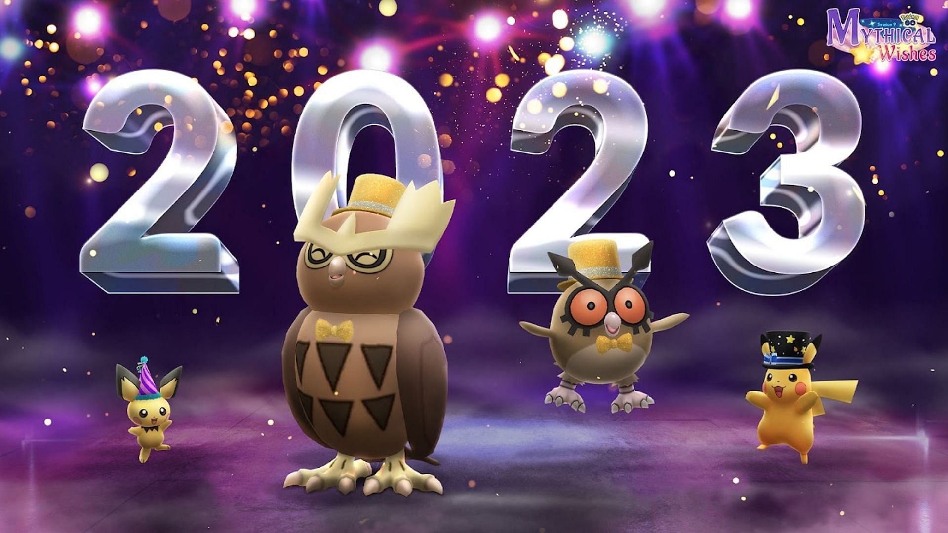 Official artwork for Pokemon GO&#039;s 2023 New Year event (Image via Niantic)