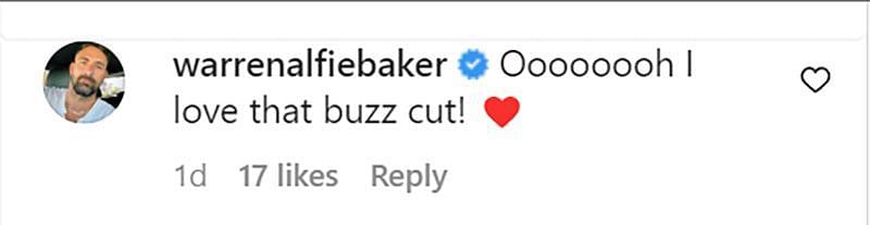 A comment speaking for the new look (Image via Instagram/ @warrenalfiebaker)
