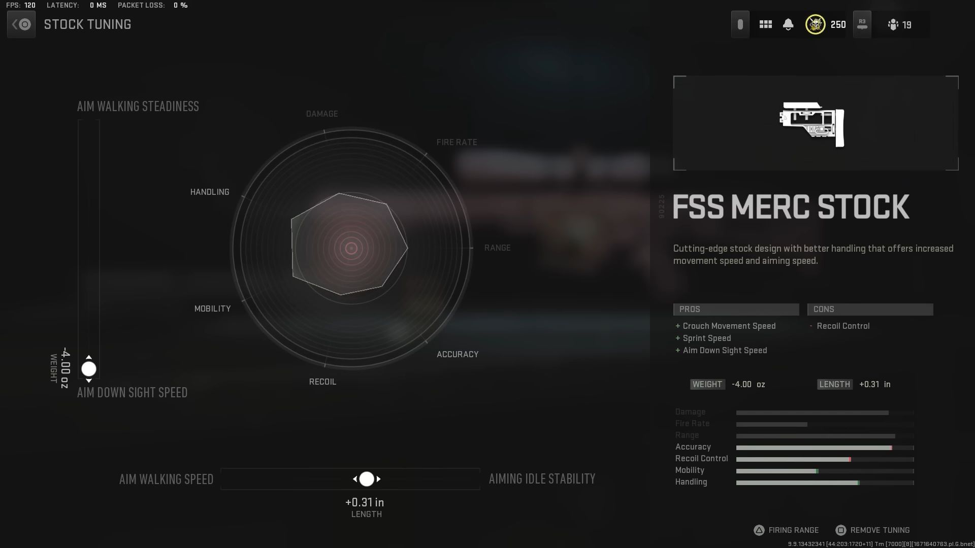 Tuning for FSS Merc Stock Warzone 2 (Image via Activision and YouTube/Faze Testy)