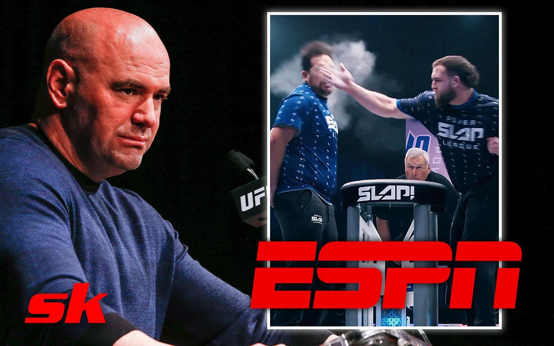 Dana White (left) [Images courtesy of @espn &amp; @powerslap on Instagram]