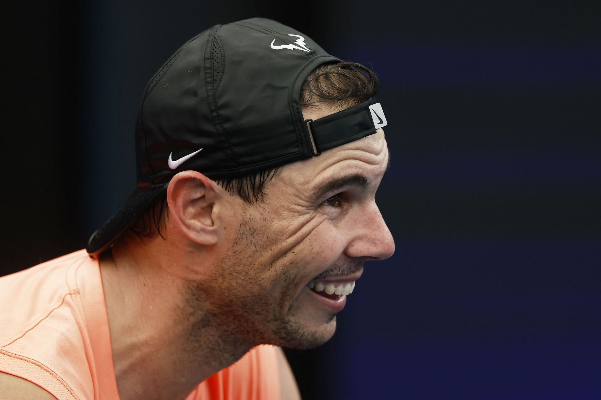 Rafael Nadal during practice