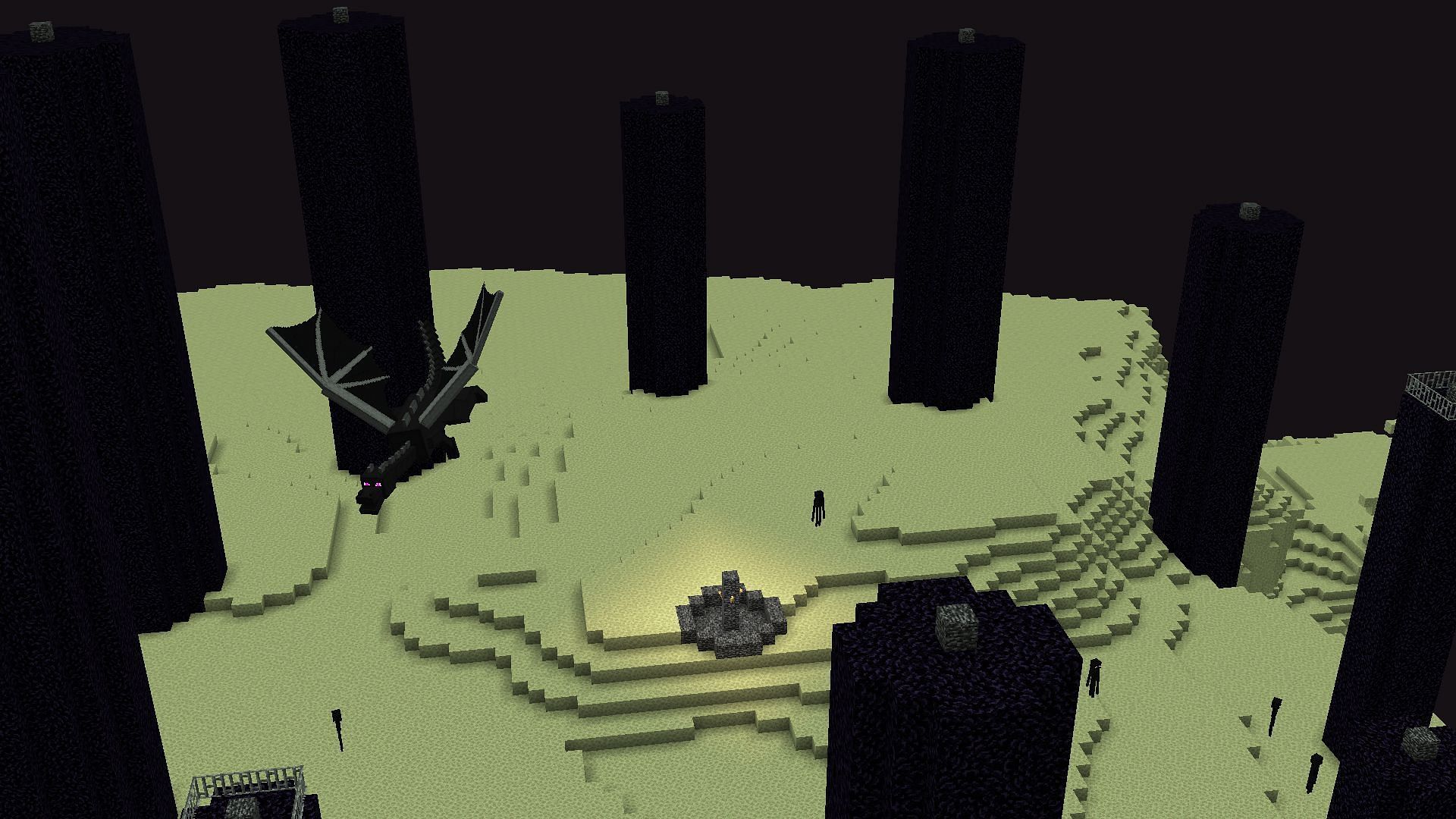 Start by destroying End Crystals on obsidian towers in Minecraft (Image via Mojang)