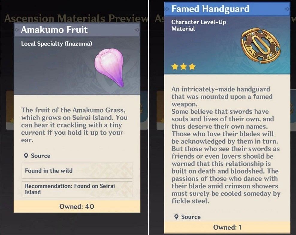 Amakumo Fruits and Handguards can be farmed in the open world without resins (Image via Hoyoverse)