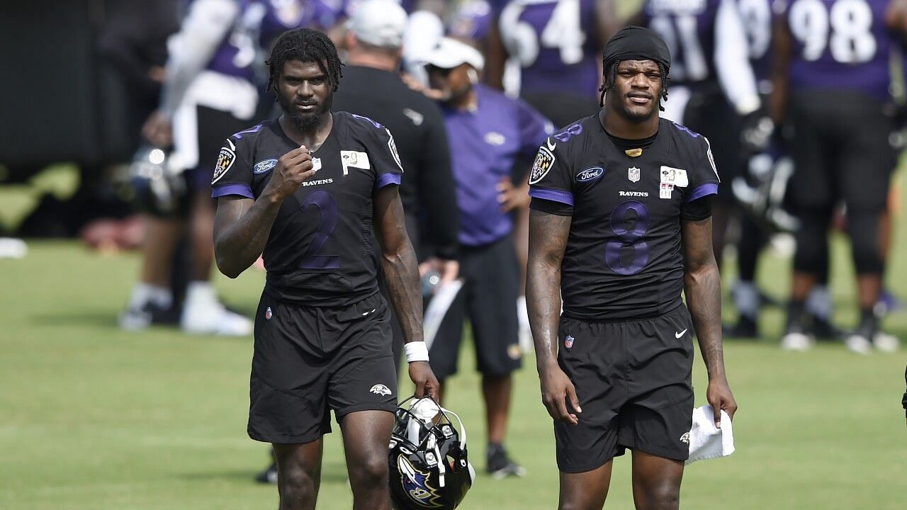 Tyler Huntley and Lamar Jackson