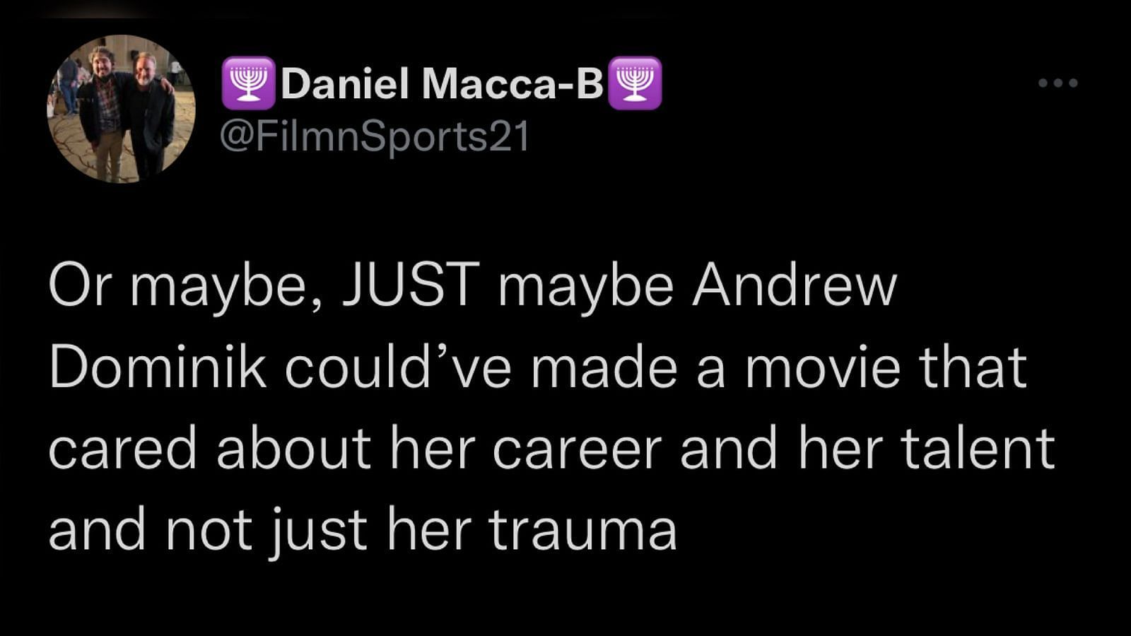 Screenshot of a Twitter user criticizing Blonde&#039;s director.