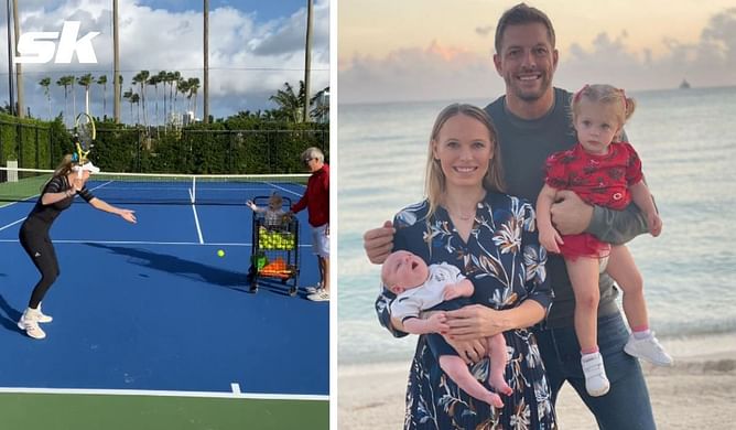 "Back on court with my new coach!"- Caroline Wozniacki shares glimpses of tennis outing with daughter Olivia