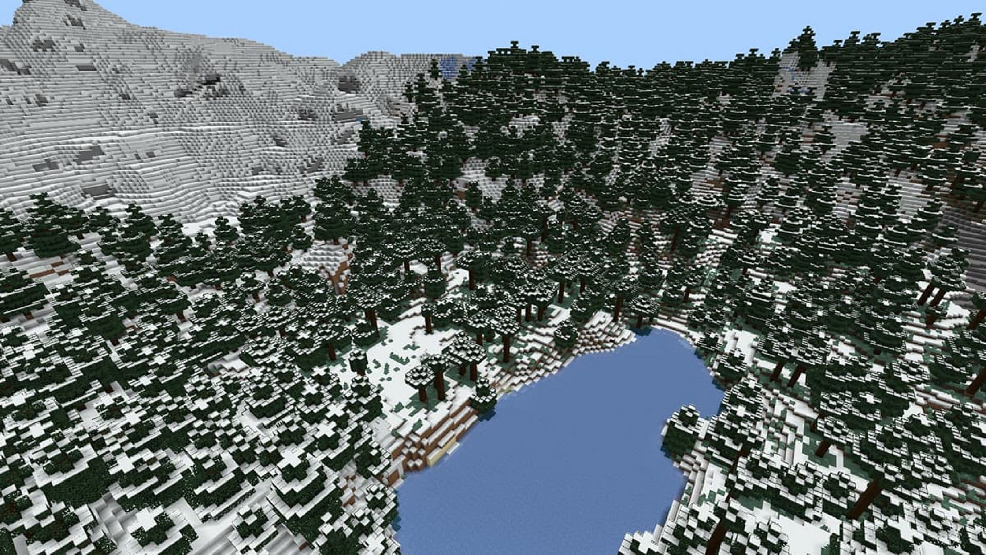 While chilly, mountain groves have plenty to offer in Minecraft survival mode (Image via Mojang)