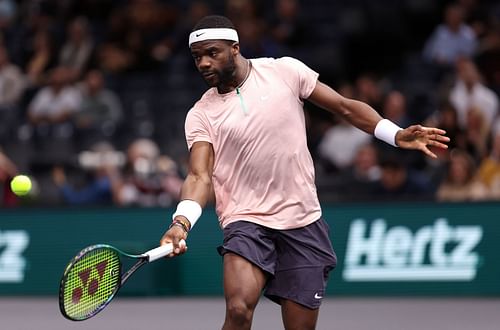 Frances Tiafoe in action at the 2022 Paris Masters