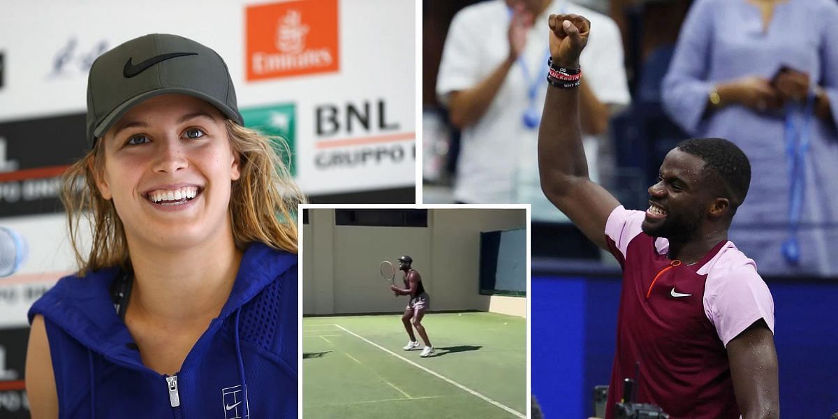 Eugenie Bouchard, Frances Tiafoe, and others react to Dwayne Wade playing tennis.