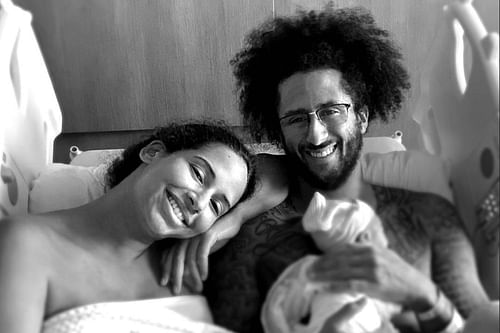 Nessa Diab and Colin Kaepernick with their first child. Source: Nessa Diab's IG