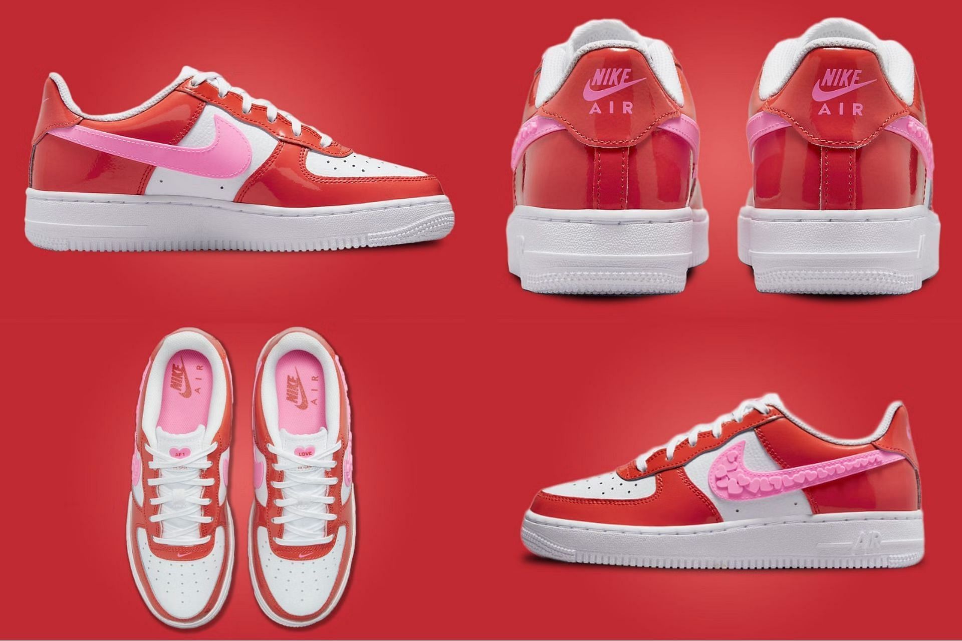 Take a closer look at the future Valentine&#039;s Day edition of the AF1 shoes (Image via Sportskeeda)