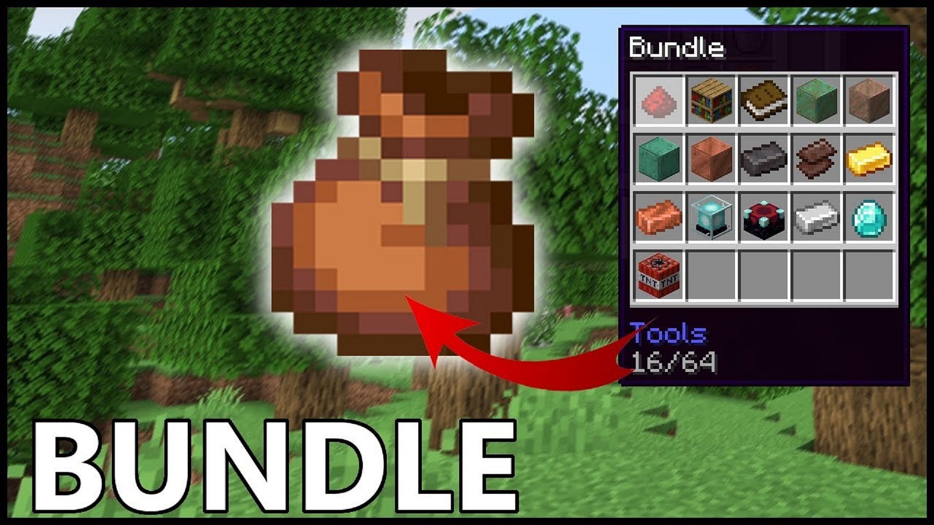 Bundles have returned to Minecraft thanks to update 1.19.3, but there's a catch (Image via Rajcraft/YouTube)