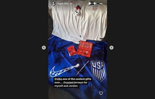 Taylor Fritz gets a special gift from Nike and the US men's national soccer team.