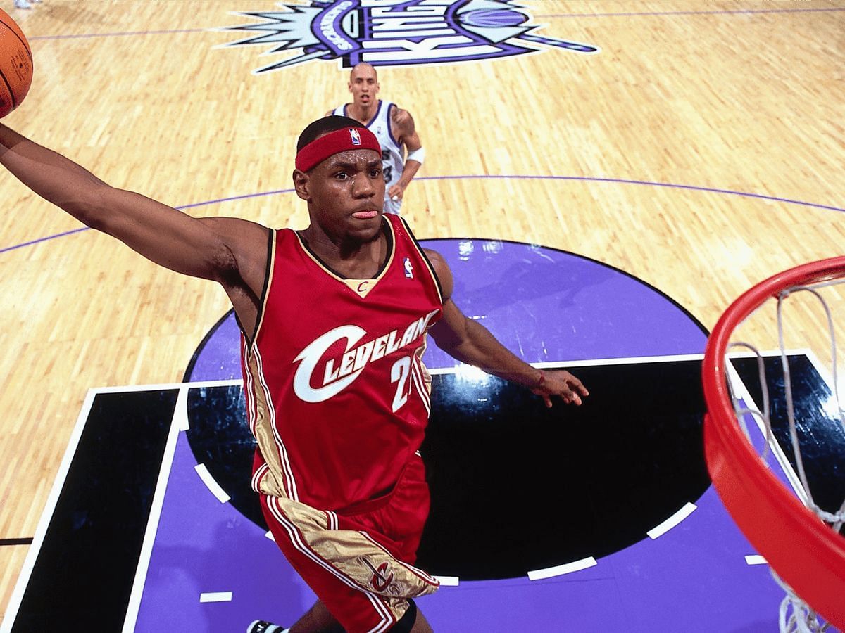LeBron James in his NBA debut against the Sacramento Kings in 2003