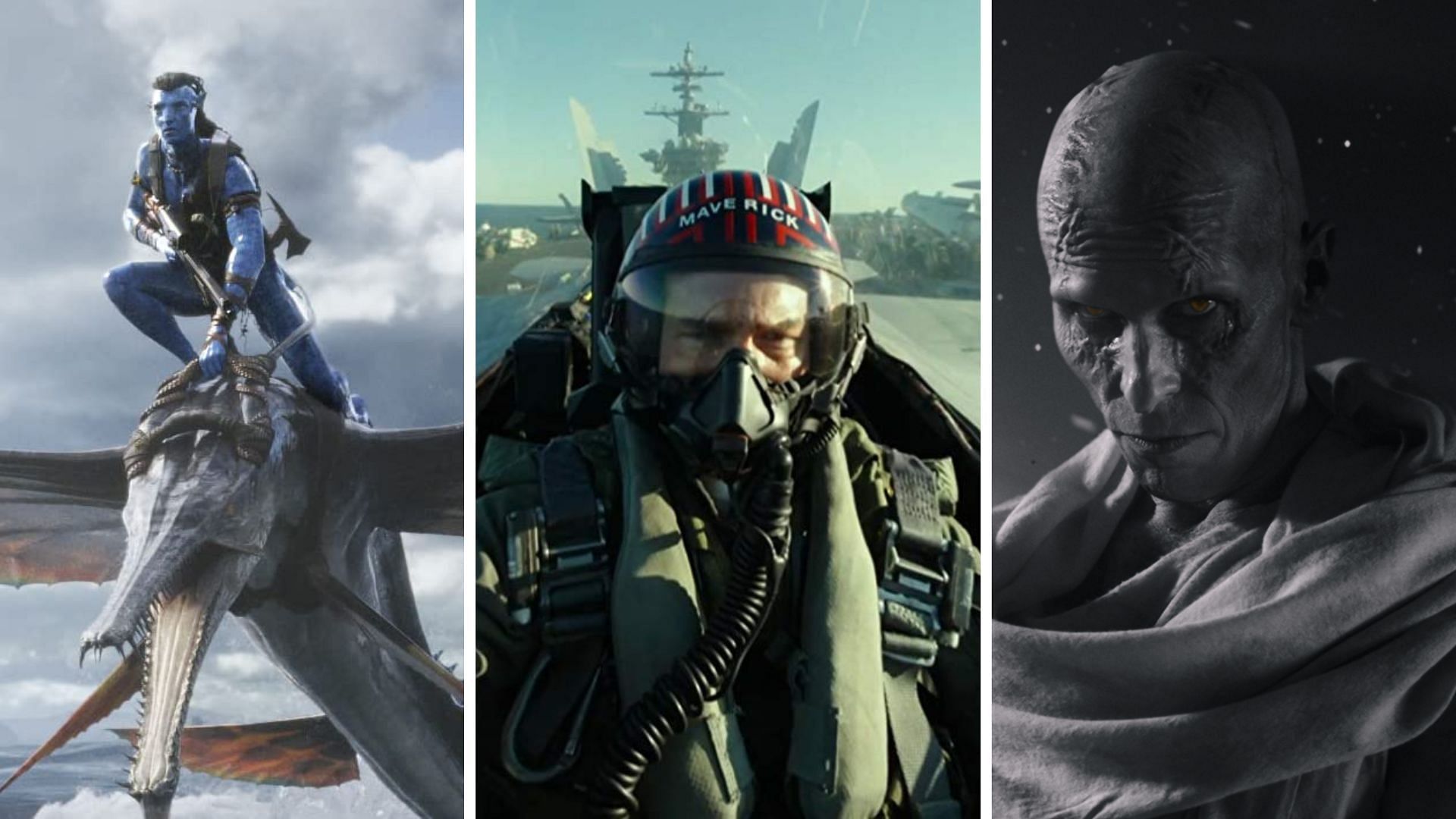 Avatar: The Way of Water, Top Gun: Maverick, Thor: Love and Thunder (Images via IMDB)