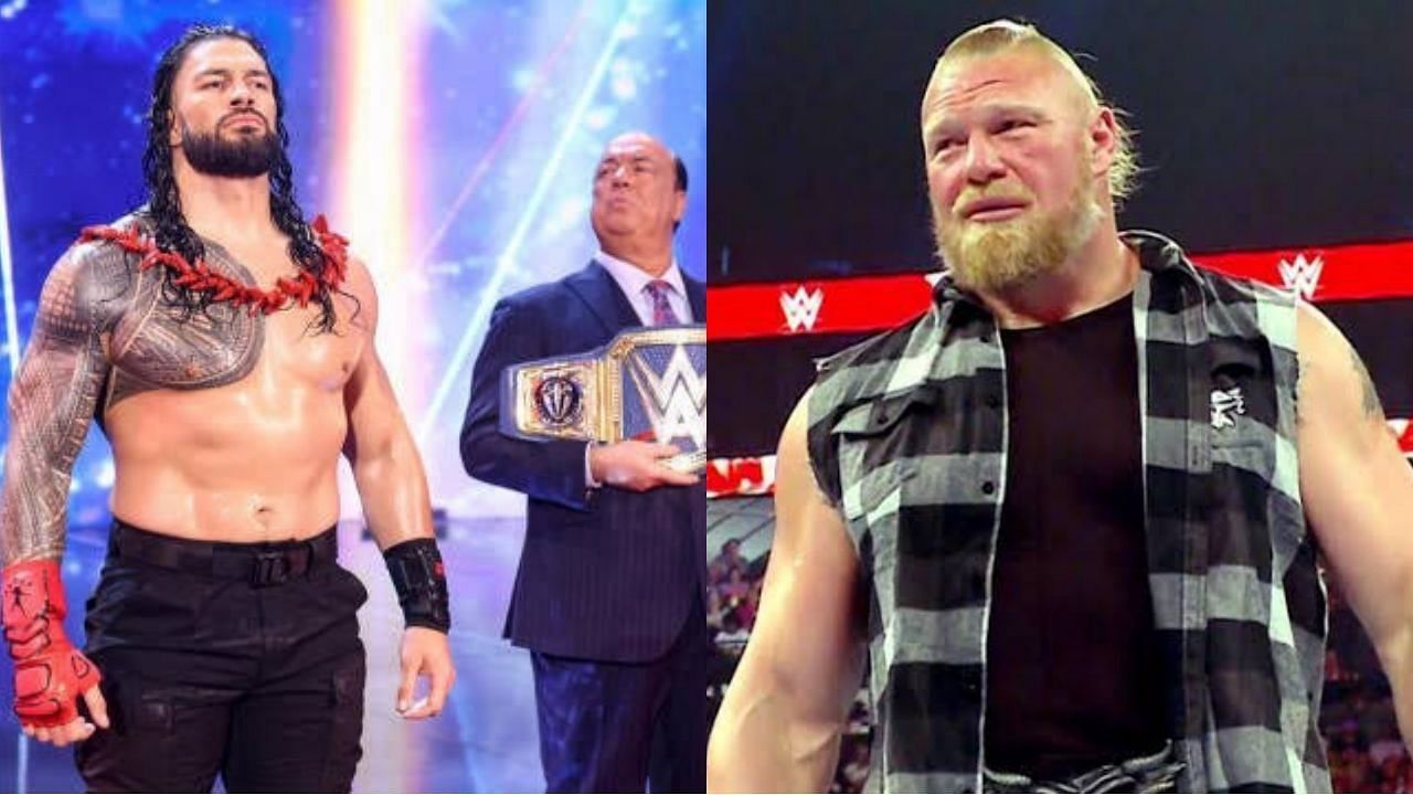 WWE सुपरस्टार रोमन रेंस, पॉल हेमन और ब्रॉक लैसनर 