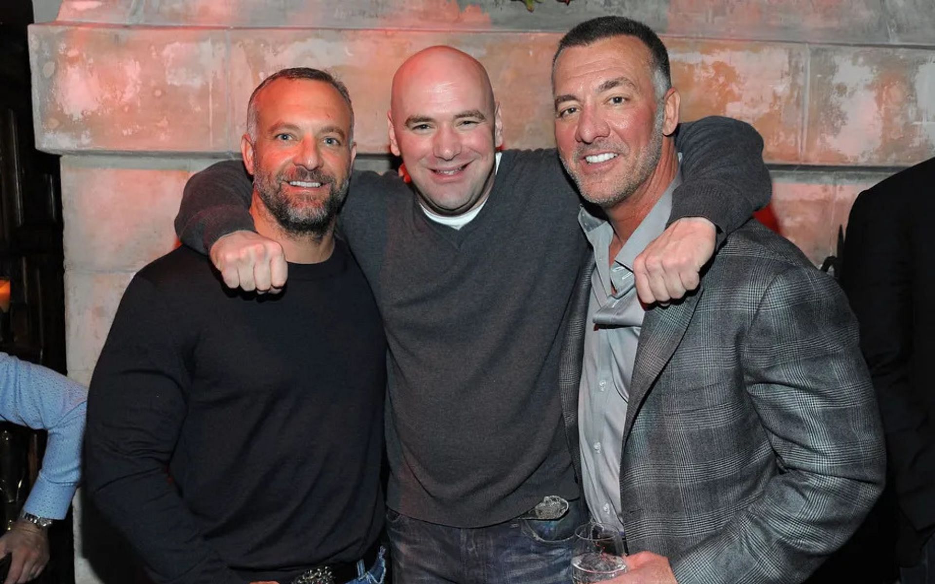 Dana White with Fertitta brothers [Image source: Bloody Elbow]