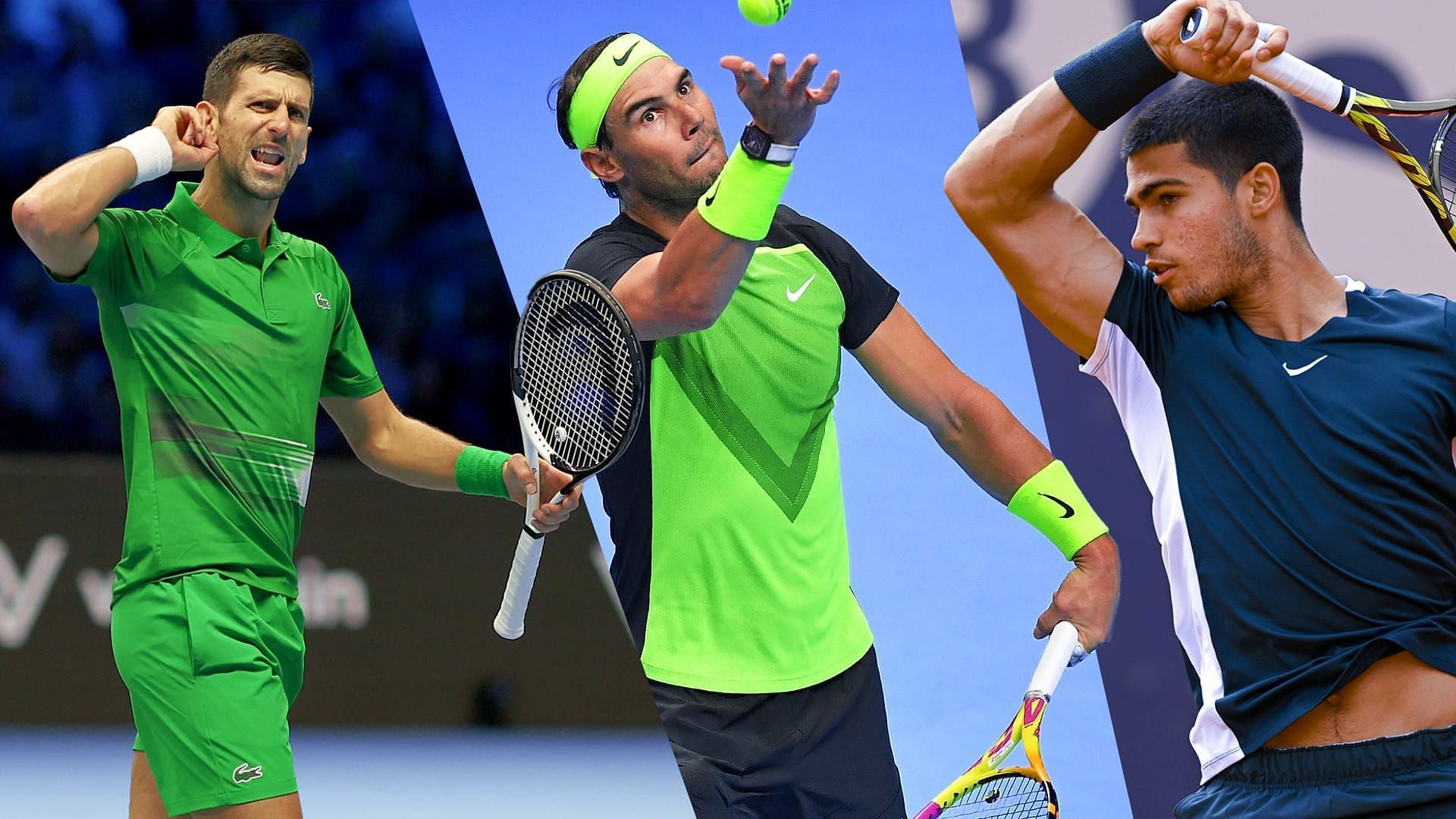 How many points will Djokovic, Nadal and Alcaraz be defending in January?
