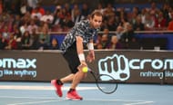 Pete Sampras in action at the 2014 International Tennis Premier League