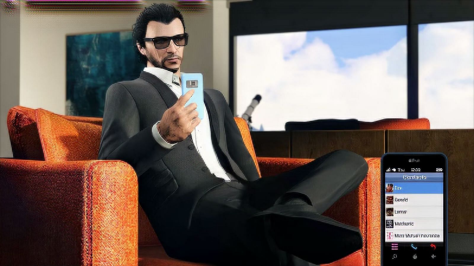 Dax was seen as a contact on the in-game phone on an official screenshot (Image via Rockstar Games)