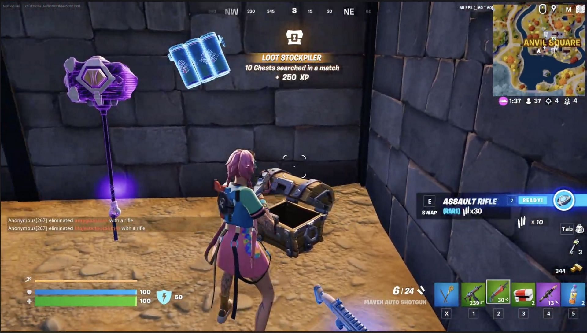 The Shockwave Hammer from a chest (Image via Bodil40 on YouTube)