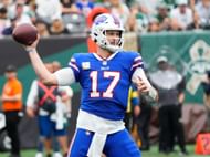 Buffalo Bills QB Josh Allen in acton