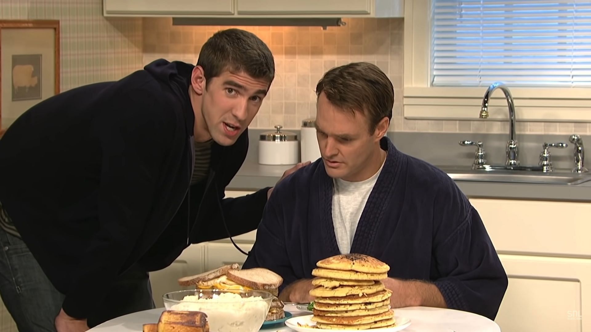 Michael Phelps in the SNL skit [Image: YouTube screenshot]