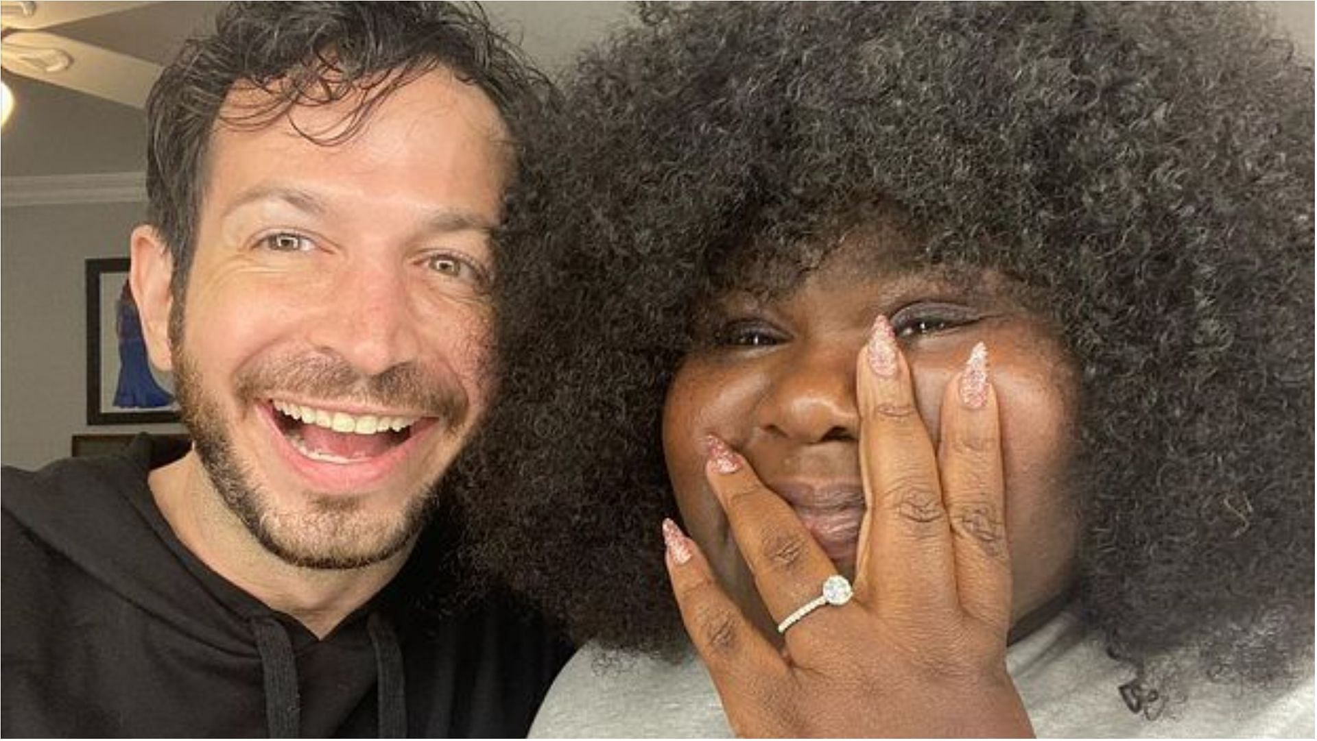 Gabourey Sidibe and Brandon Frankel got engaged in 2020 (Image via JollyTheJocker1/Twitter)