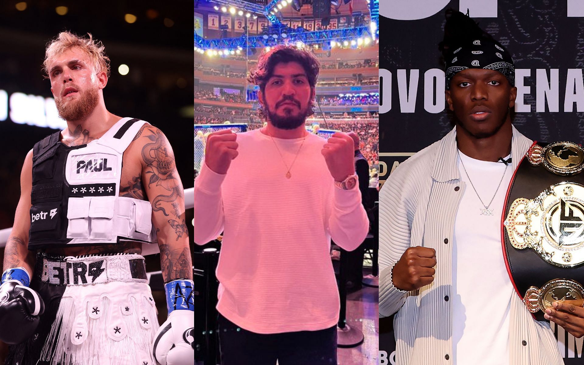Jake Paul (left), Dillon Danis (center), and KSI (right) (Image credits Getty Images)